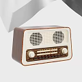 Vintage Radio With Wooden Case Dual Speakers And Analog Tuning Controls