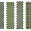 Decorative Gray Green Pavers With Circular Hexagonal Diamond Grid Patterns 3d model