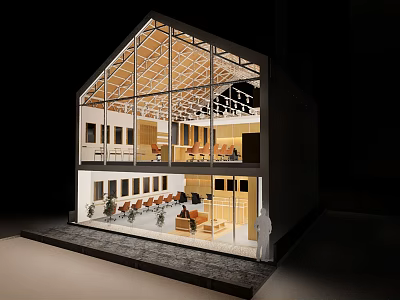 Industrial LOFT Barber Shop 3d model