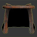 Vintage Leisure Chair With Round Carved Backrest And Ornate Wooden Design