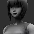 Game and Movie Character 3D Model with Short Hair and Triangle Symbol on Neck