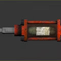 Red Heavy Duty Hydraulic Cylinder With Metal Components And Industrial Design