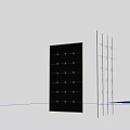 Modern Glass Room Divider With Square Grid Panels And Building Reflections