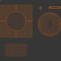 Garden Ornaments Featuring Metal Supports Pillars And Perforated Ground Cover Plates With Soil
