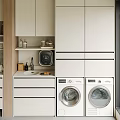 Washing Machine Cabinet Washing Machine Dryer Wash Desk Wall-mounted Washing Machine Balcony Washing Machine Cabinet Balcony Basin Sweeping Robot 3d model