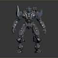 Futuristic Mechanical Robot Character With Silver Metallic Armor And Detailed Robotic Limbs