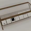 Modern Wooden Coffee Table with Glass Top and Magazine Storage Display Shelf