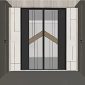 Modern Sliding Door Design With Glass Panels And Black Frame Wooden White Wall