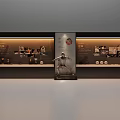 Modern Display Background Wall Design With Exhibits Lighting And Shelves 3d model
