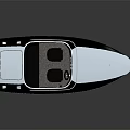 Modern Sleek Boat Design Featuring White Top Black Hull And Spacious Cockpit