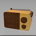 Vintage Two Tone Wooden Radio With Classic Knobs And Telescopic Antenna