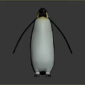 Emperor Penguin Standing In Gray Background With Shiny Reflective Surface And Yellow Neck Patch 3d model