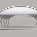 Modern Transparent Canopy with Curved Metal Frame Structure for Outdoor Patio Shade Solution