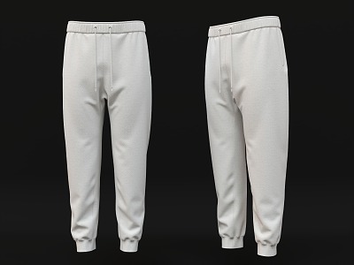 Pants White Sweatpants White Tunic Pants Sports Pants Tunic Pants Harlan Pants Sports Casual Pants Clothing 3d model