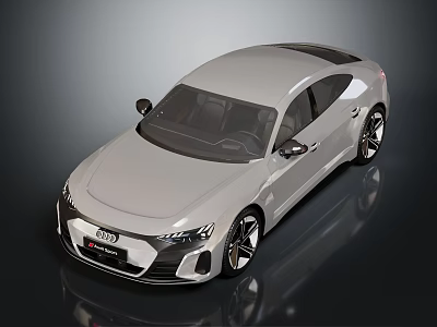 White Audi Electric Car With Modern Sleek Body Design And Sporty Wheels 3d model