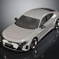 White Audi Electric Car With Modern Sleek Body Design And Sporty Wheels
