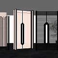 Modern metal screen partition 3d model