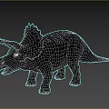 Realistic Triceratops Dinosaur Model With Three Horns Frill And Textured Skin
