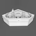 Modern Diamond Shaped Bathtub With Marble Surround Jacuzzi Jets And Control Panel 3d model