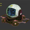 Futuristic Sci Fi Helmet With Green White Design Transparent Visor And Mechanical Details