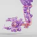 Industrial Robotic Arm With Purple Pink Complex Structure And Multiple Mechanical Joints 3d model