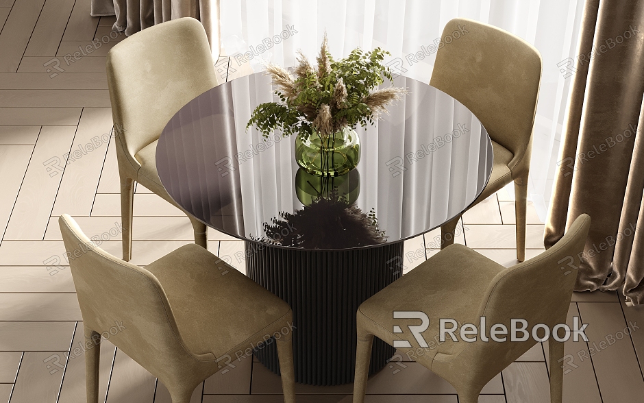 Dining table and chair combination model