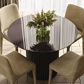 Dining table and chair combination 3d model