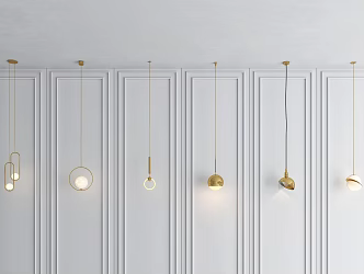 Modern chandelier simple bedside small chandelier 3d model
