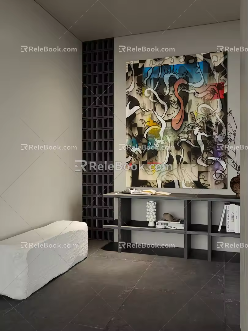 Ancient Abstract Decorative Painting in Silent Wind 3d model