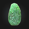 Green Jade Jewelry With Intricate Carved Dragon Pattern Traditional Design