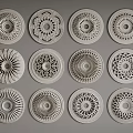 Various Decorative Ceiling Light Plates With Elegant Round Patterns For Home Decor 3d model