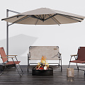 Modern Outdoor Table and Chair Outdoor Leisure Chair 3d model