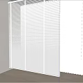 White Vertical Blinds In Modern Interior Room With Clean Design Elements 3d model