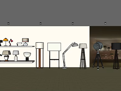 Modern Lighting Combinations Featuring Table Floor Lamps And Pendant Fixtures 3d model