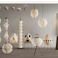 Japanese floor lamp floor lamp combination 3d model