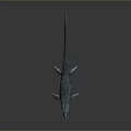Anatomically Realistic Prehistoric Marine Reptile 3D Model With Open Mouth And Flippers