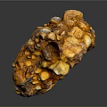 Natural Wood Stone With Orange Yellow Color And Irregular Raised Textures