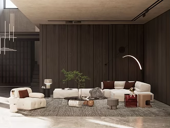 Quiet Duplex Living Room Living Room 3d model
