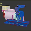 Roper Whitney Blue And White Industrial Metalworking Machine With Base And Motor