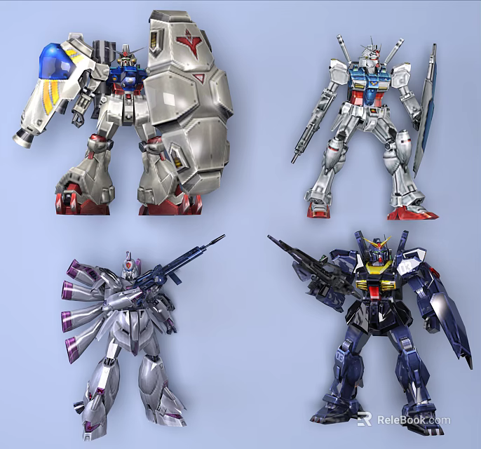 Smart Machine Models With Diverse Mechanical Designs And Colorful Armors 3d model 