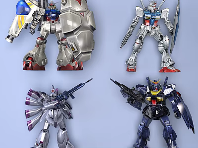 Smart Machine Models With Diverse Mechanical Designs And Colorful Armors 3d model