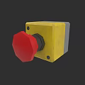 Industrial Safety Equipment Yellow Enclosure With Red Emergency Stop Button