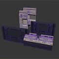 Dark Stone And Metal Structural Scene Components With Detailed Textured Panels