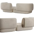 Modern Beige Sectional Sofa With Soft Fabric Upholstery And Comfortable Modular Design 3d model