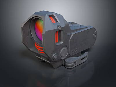 3D Rendered Modern Scope As Practical Daily Necessity With Red Indicator Lights Design 3d model