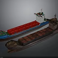 Two Cargo Ships With Red Deck And Brown Hull On Water Surface