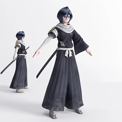 Modern game character rotten wood Rukia 3d model
