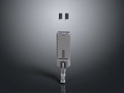 Modern Silver Metal Microphone With Grid Design And Top Components For Daily Use 3d model