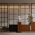 Various Stylish Room Partitions With Grid Arch And Wooden Frame Interior Decor