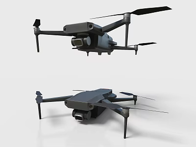 Recreational Drone Toy Equipment Featuring Black Body Camera And Rotating Propellers Design 3d model